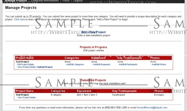 Electronic House Home of the Year Awards: Project Management Page (February 2009)