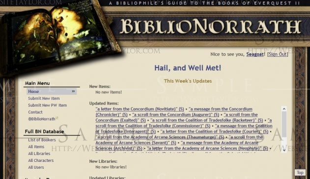 BiblioNorrath: Main Page (February 2013)